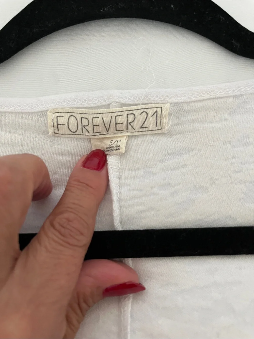Forever 21 White Short Sleeve Graphic Tee with Studded Text